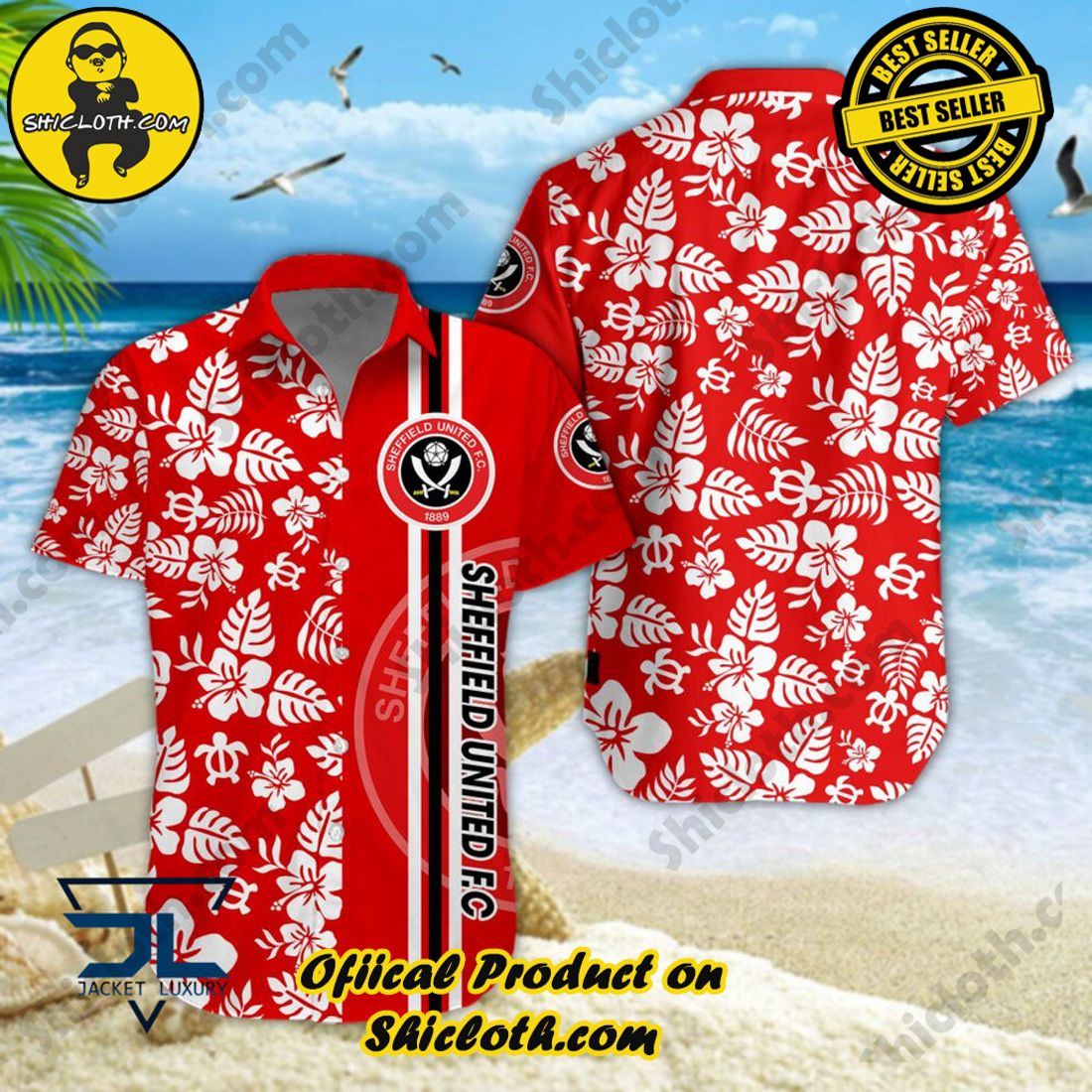 Sheffield United FC EFL Floral Aloha Hawaiian Shirt