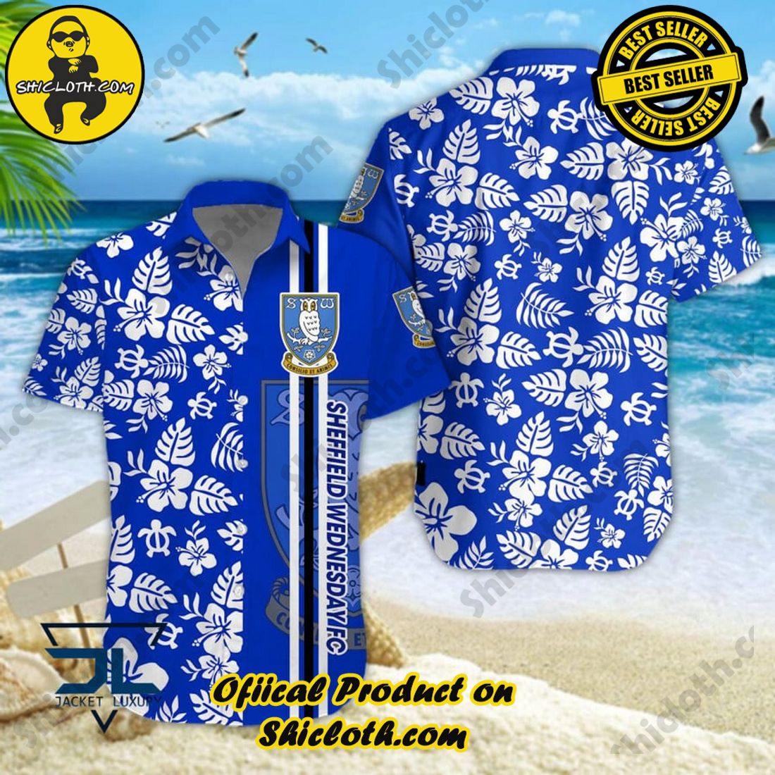 Sheffield Wednesday EFL Floral Aloha Hawaiian Shirt