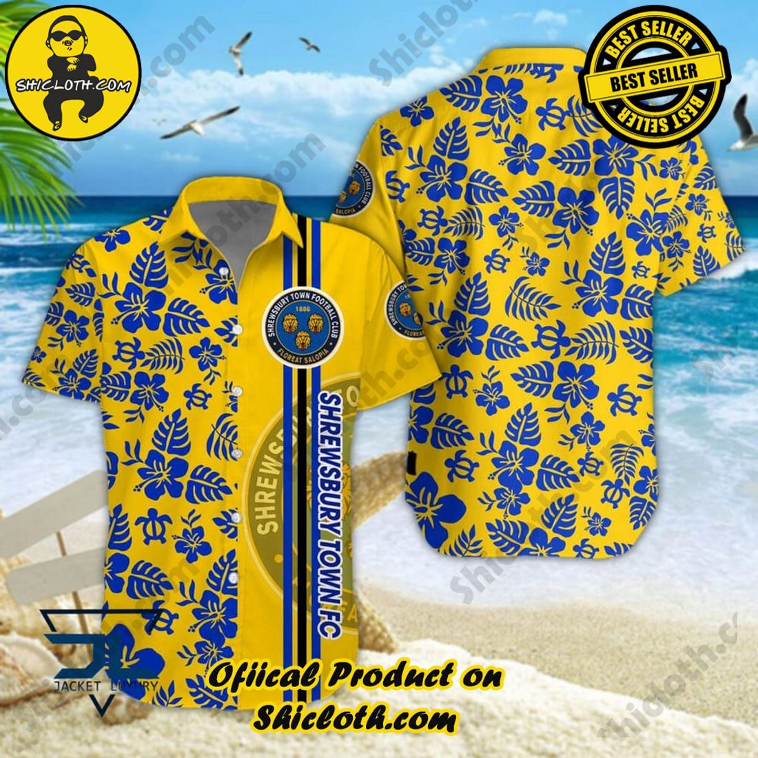 Shrewsbury Town EFL Floral Aloha Hawaiian Shirt