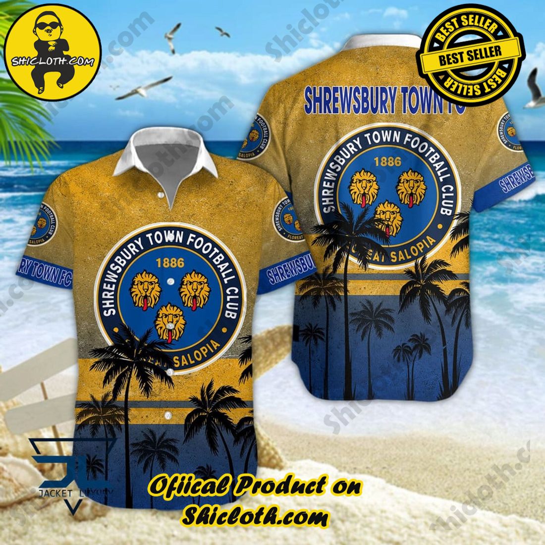 Shrewsbury Town EFL Palm Tree Aloha Hawaiian Shirt