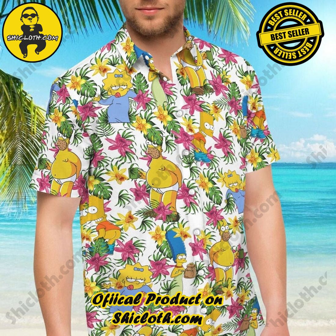 Alternative view of Simpson Gt Vintage Hawaiian Shirt