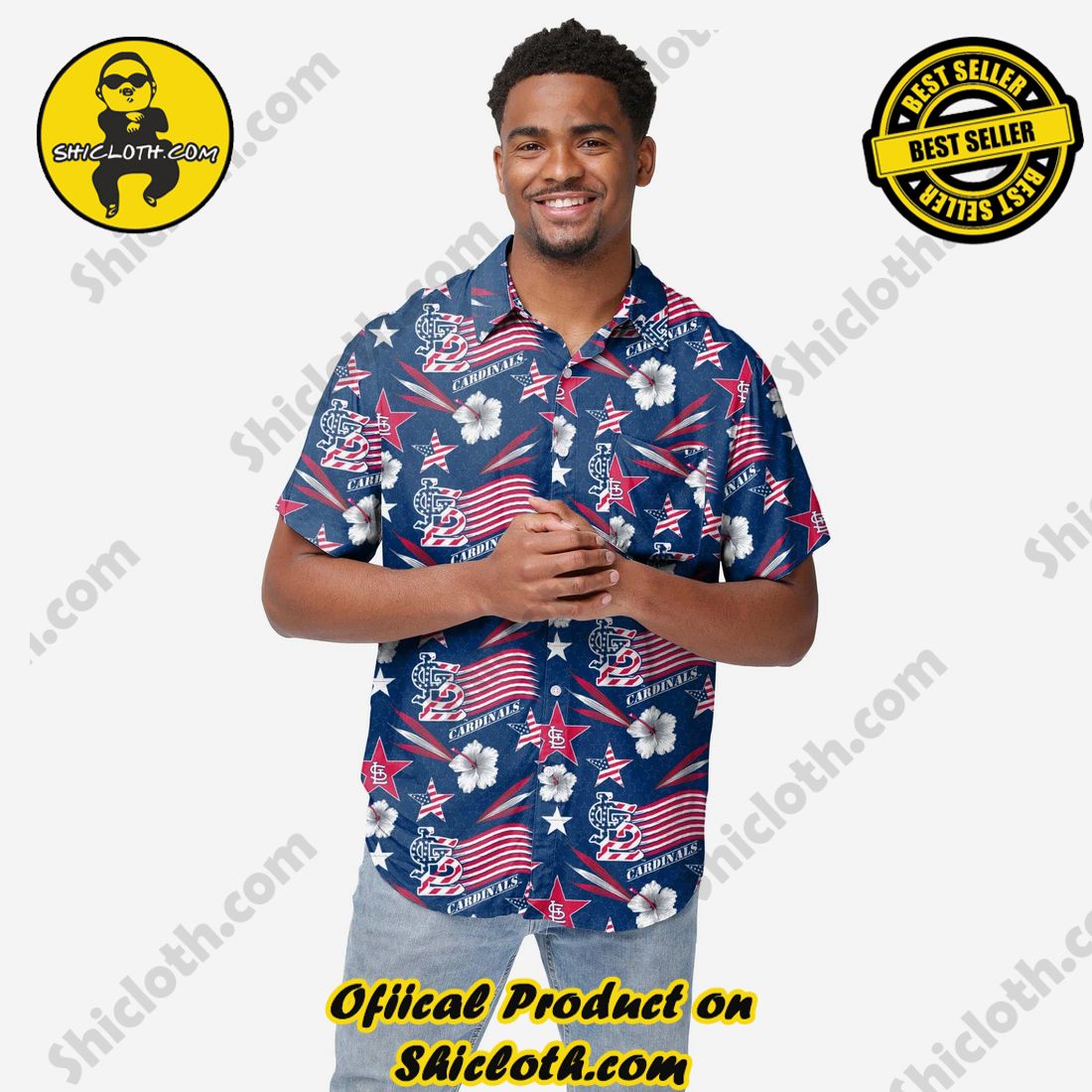 NEW COLLECTION Hawaiian Shirt And Short in Shicloth !!! Own it now 15 St Louis Cardinals Americana Button Up Shirt