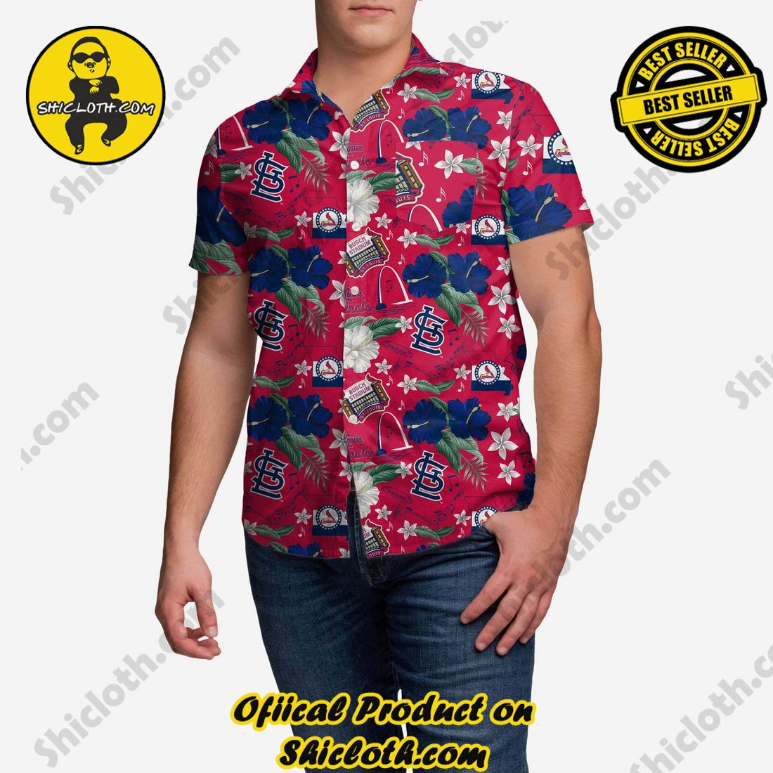 NEW COLLECTION Hawaiian Shirt And Short in Shicloth !!! Own it now 17 St Louis Cardinals City Style Button Up Shirt