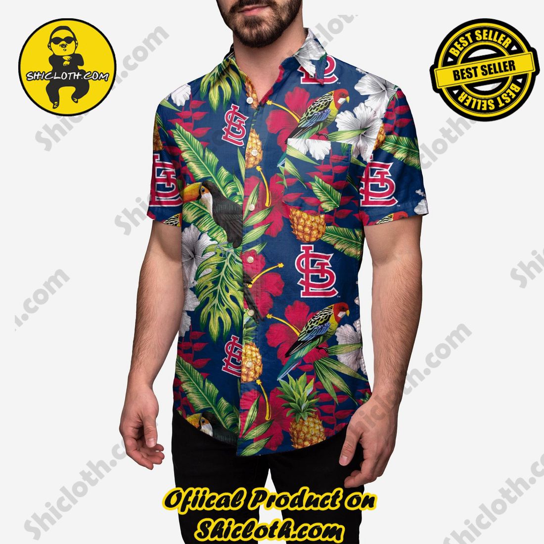 NEW COLLECTION Hawaiian Shirt And Short in Shicloth !!! Own it now 19 St Louis Cardinals Floral Button Up Shirt