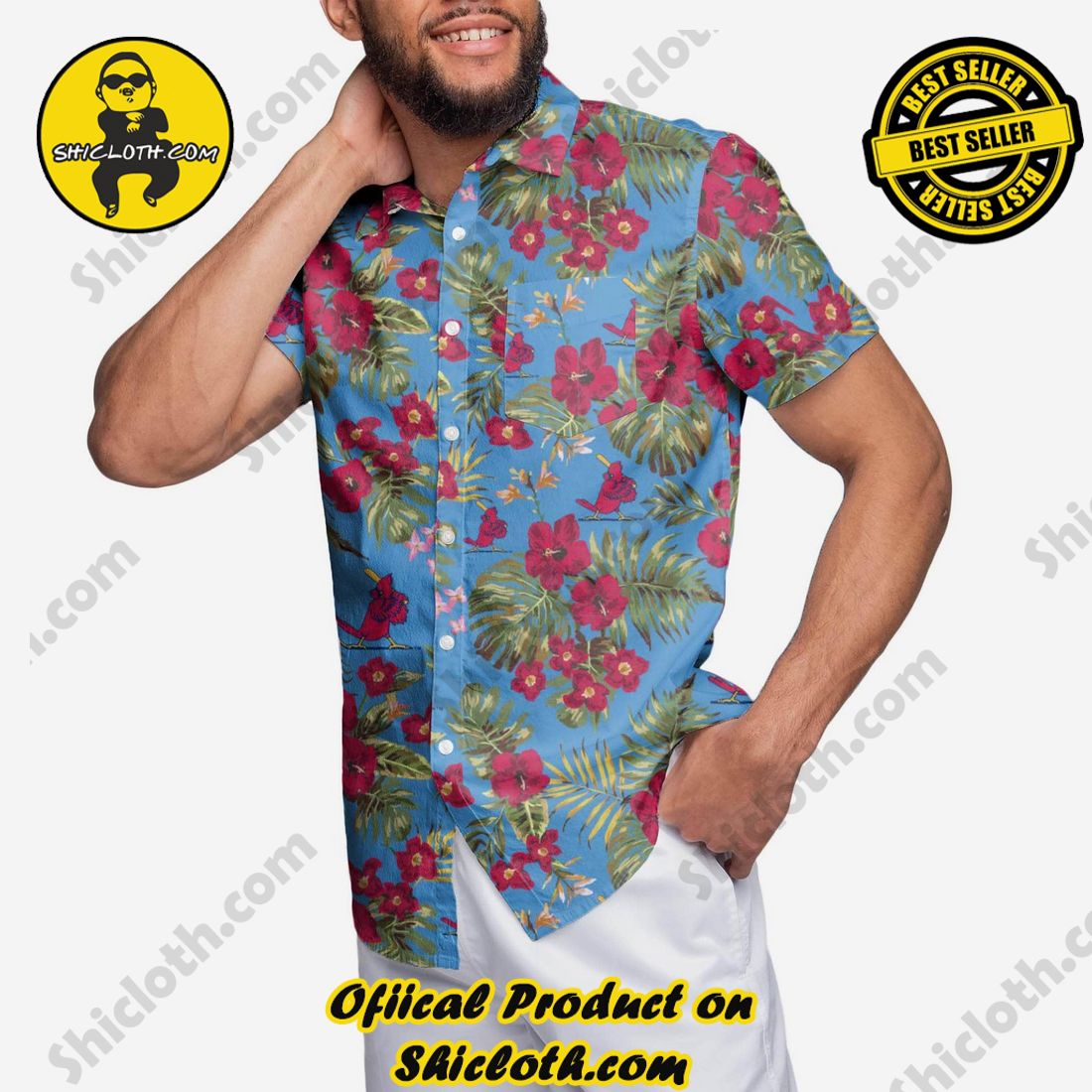 NEW COLLECTION Hawaiian Shirt And Short in Shicloth !!! Own it now 22 St Louis Cardinals Throwback Threads Button Up Shirt