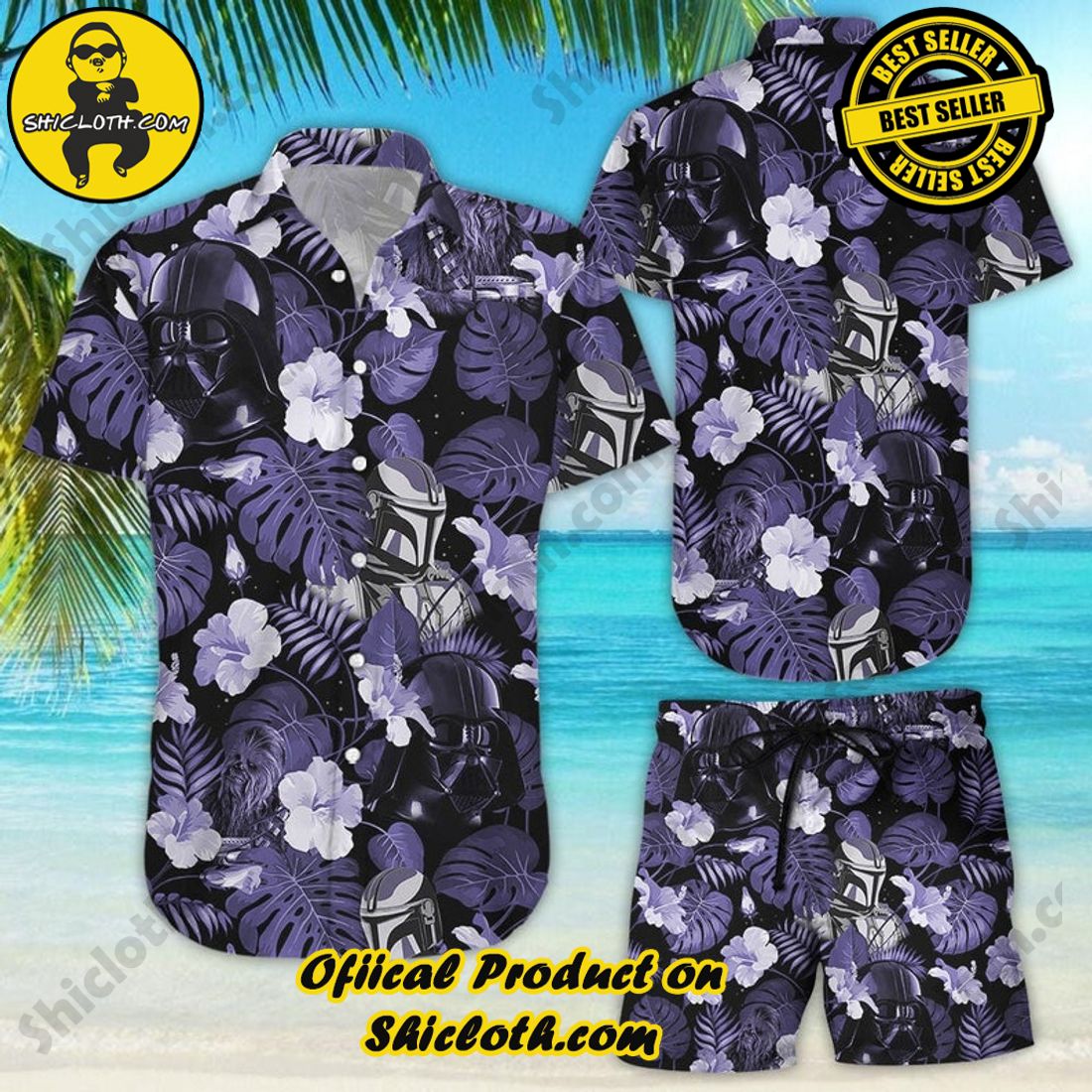Star Wars Vader Floral Purple Hawaiian Shirt