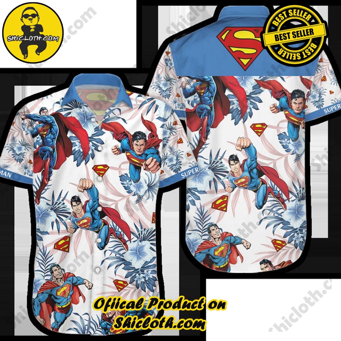 Super Man Floral Aloha Hawaiian Shirt 5 Super Man Floral Aloha Hawaiian Shirt - Image 5