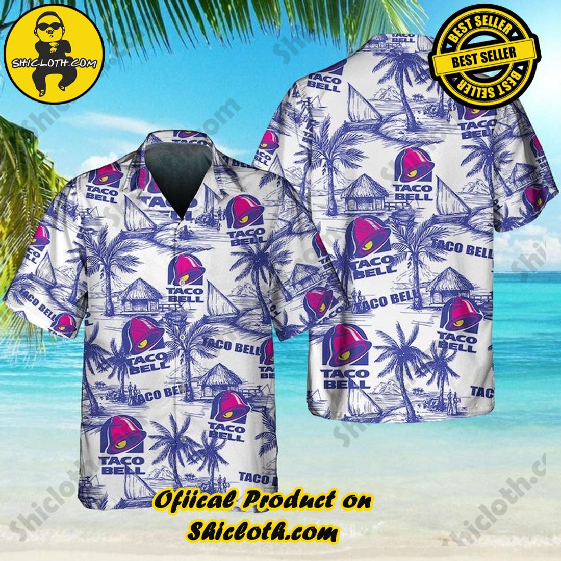 Taco Bell Palm Tree Hawaiian Shirt