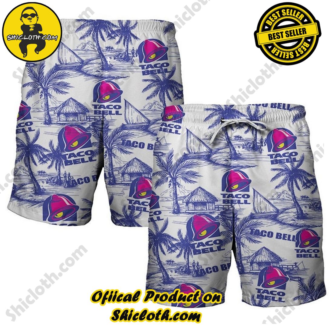 Alternative view of Taco Bell Palm Tree Hawaiian Shirt
