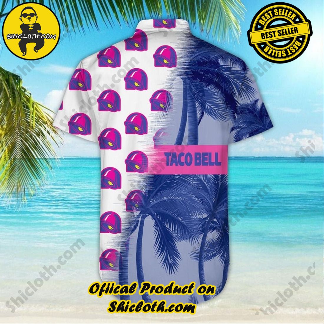 Taco Bell Palm Tree Aloha Hawaiian Shirt 6 Taco Bell Palm Tree Aloha Hawaiian Shirt - Image 6
