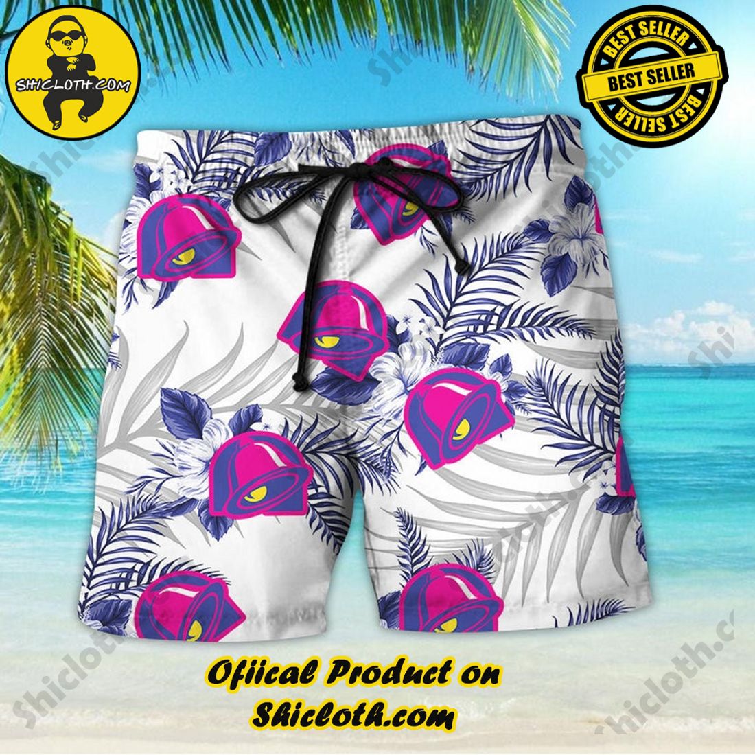 Taco Bell Tropical Flower Aloha Hawaiian Shirt 3 Taco Bell Tropical Flower Aloha Hawaiian Shirt - Image 3