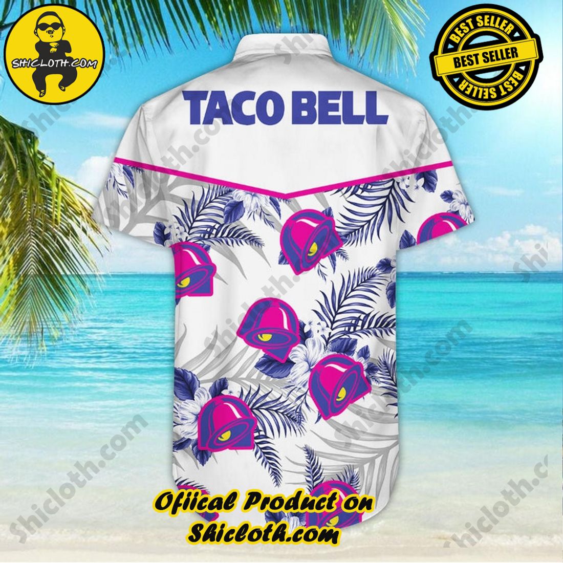 Taco Bell Tropical Flower Aloha Hawaiian Shirt 6 Taco Bell Tropical Flower Aloha Hawaiian Shirt - Image 6