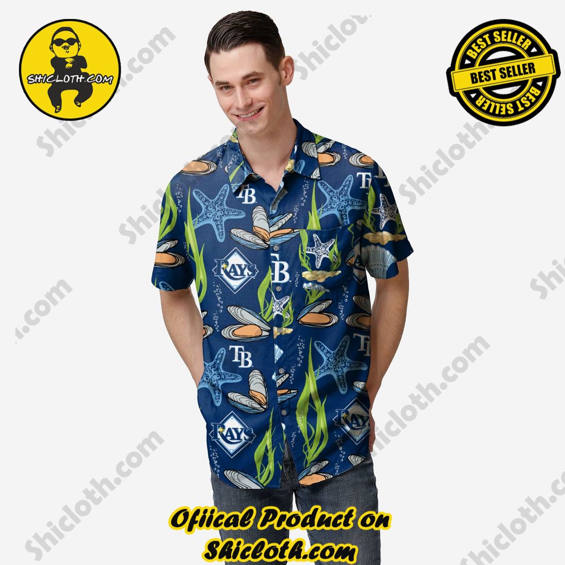NEW COLLECTION Hawaiian Shirt And Short in Shicloth !!! Own it now 24 Tampa Bay Rays Floral Button Up Shirt