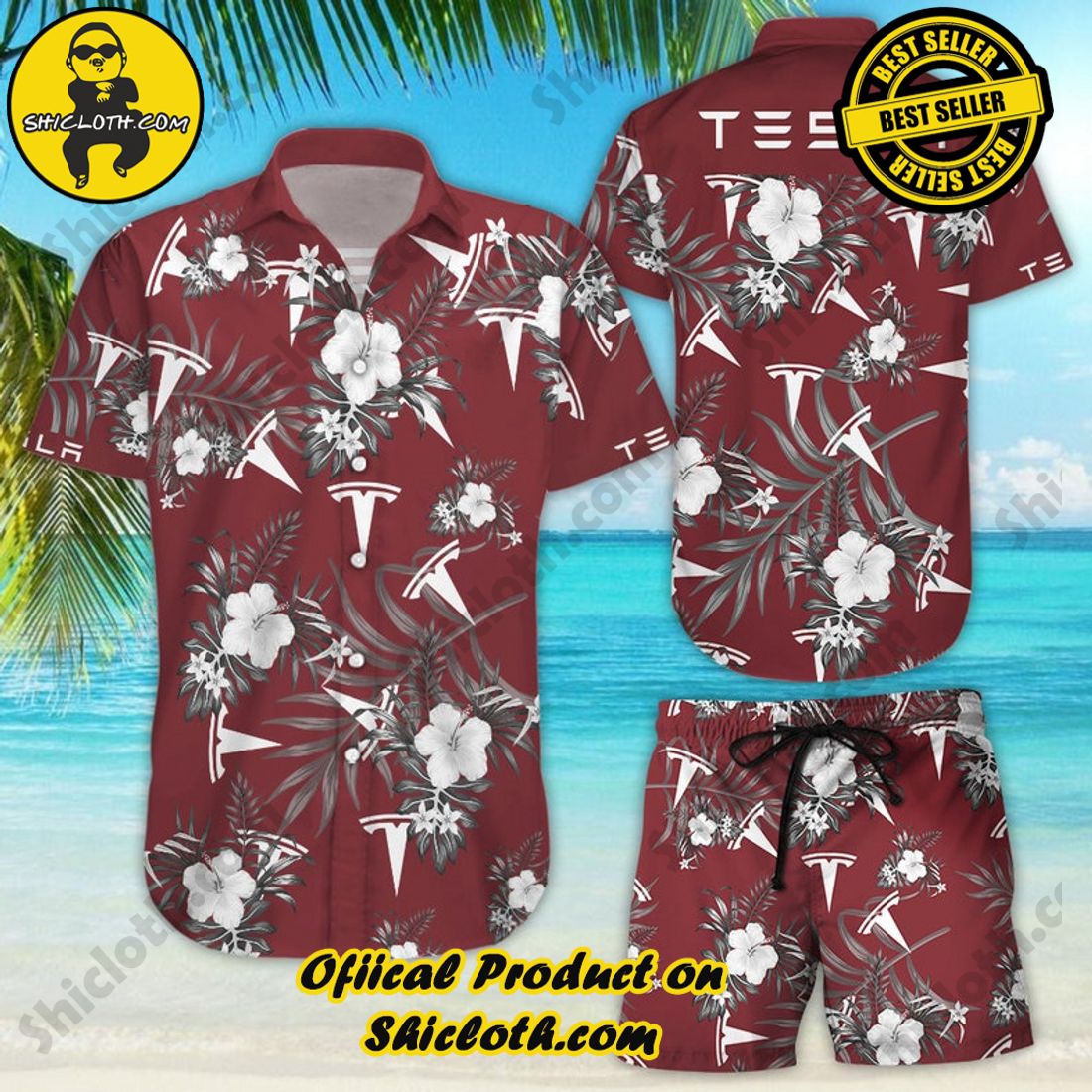 Tesla Floral Aloha Hawaiian Shirt