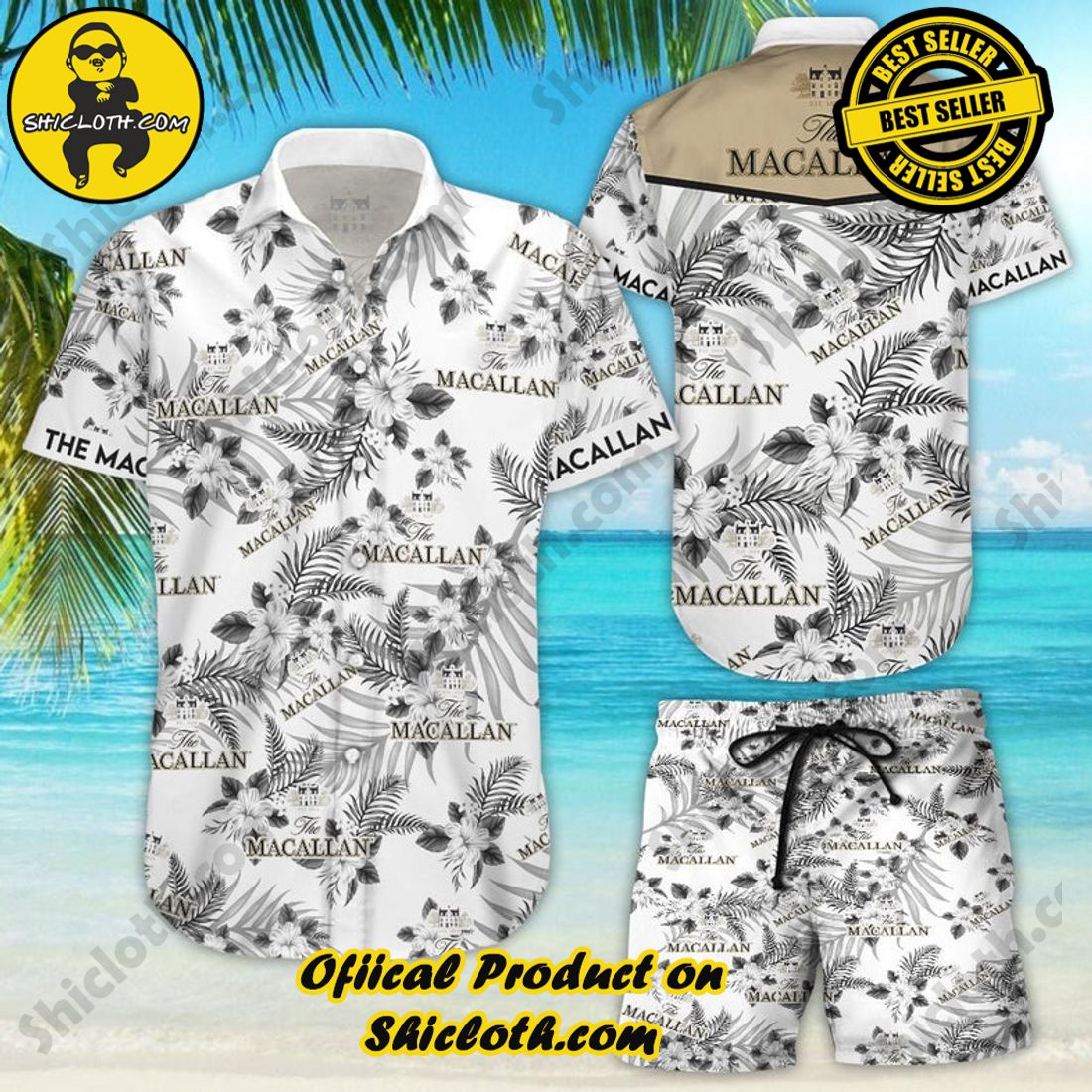 The Macallan Whisky Floral Aloha Hawaiian Shirt