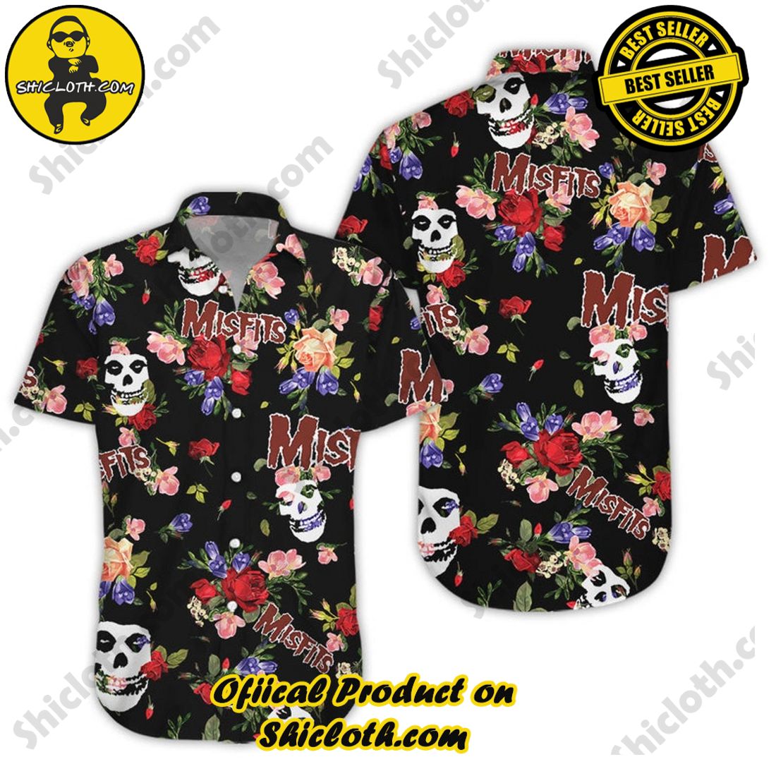 The Misfits Band Floral Tropical Hawaiian Shirt And Short 5 The Misfits Band Floral Tropical Hawaiian Shirt And Short - Image 5