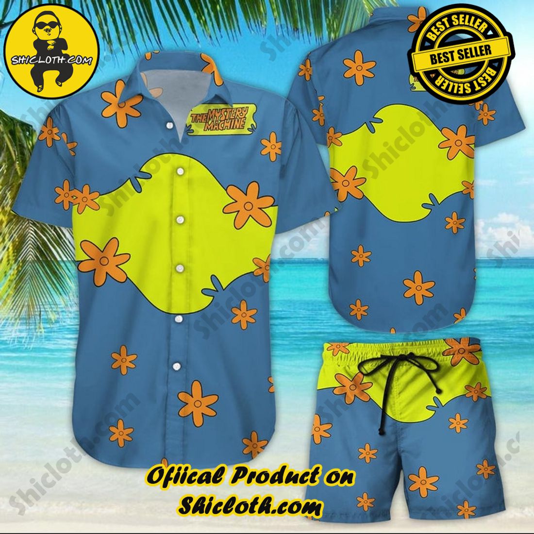 The Mystery Machine Scooby Doo Aloha Hawaiian Shirt