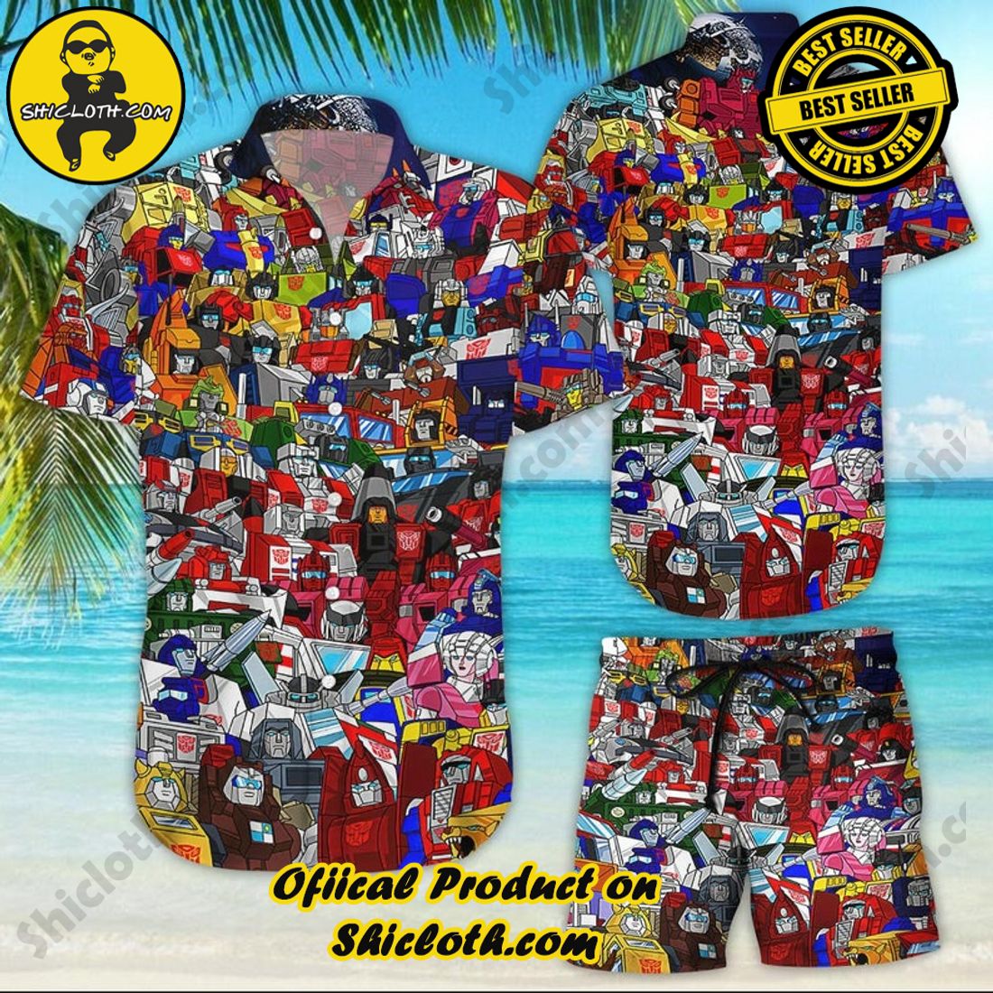 Transformer 80s TV series Colorful Hawaiian Shirt And Short