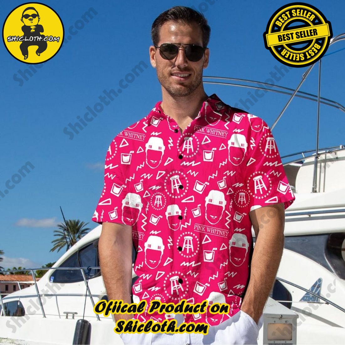 Alternative view of Tropical Bros X Pink Whitney Aloha Hawaiian Shirt
