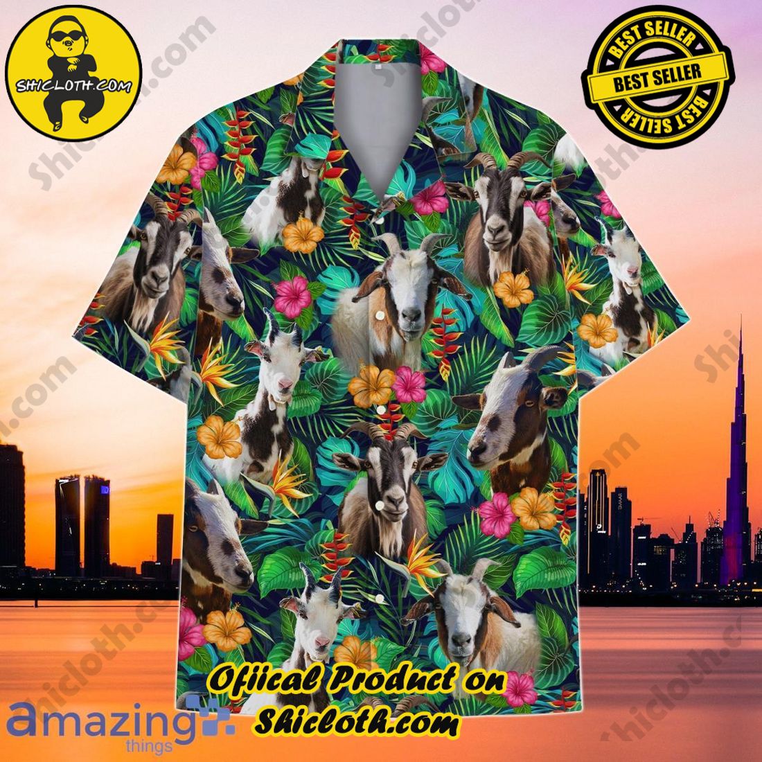 Tropical Goat And Flower Hawaiian Shirt Unique Gift For Men And Women