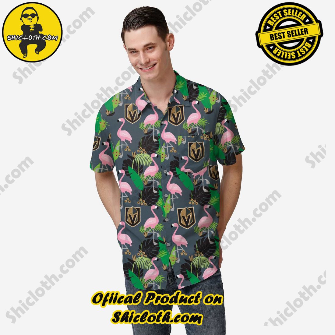 Best Seller Hawaiian Shirt And Short in Shicloth !!! Buy it now 19 Vegas Golden Knights Floral Button Up Shirt
