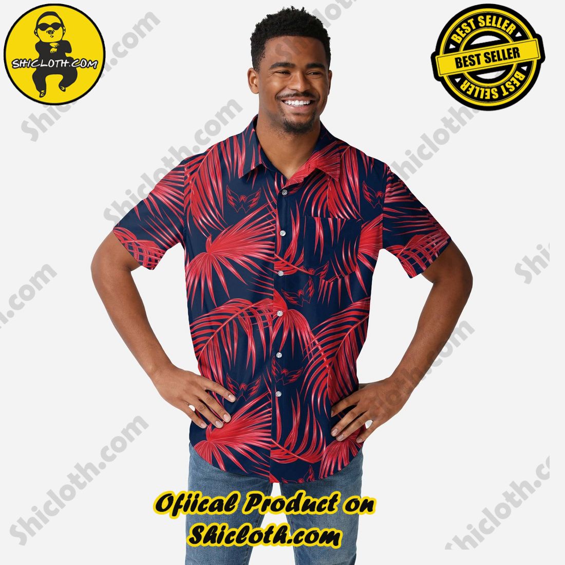 Best Seller Hawaiian Shirt And Short in Shicloth !!! Buy it now 22 Washington Capitals Hawaiian Button Up Shirt