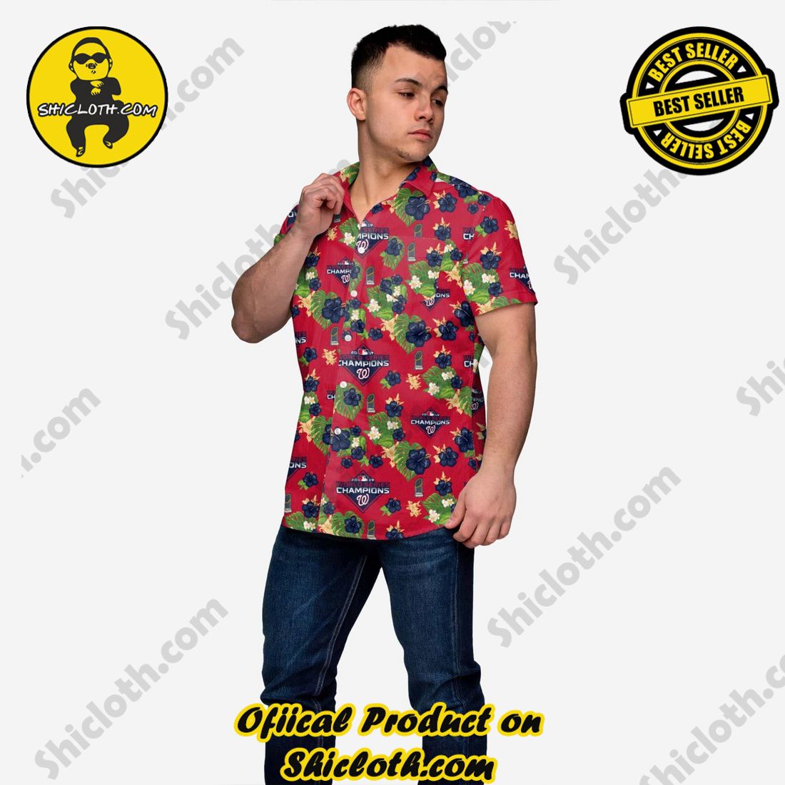 NEW COLLECTION Hawaiian Shirt And Short in Shicloth !!! Own it now 29 Washington Nationals 2019 World Series Champions Floral Button Up Shirt