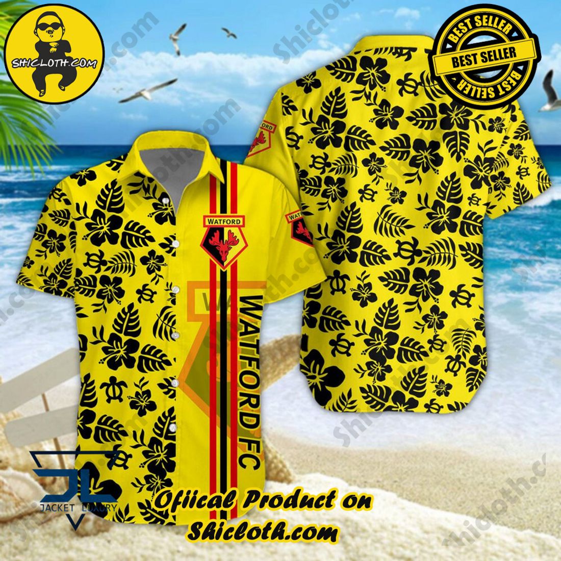 Watford EFL Floral Aloha Hawaiian Shirt