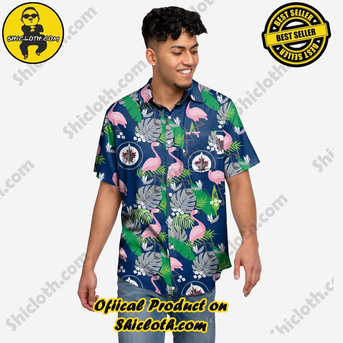 Best Seller Hawaiian Shirt And Short in Shicloth !!! Buy it now 23 Winnipeg Jets Floral Button Up Shirt