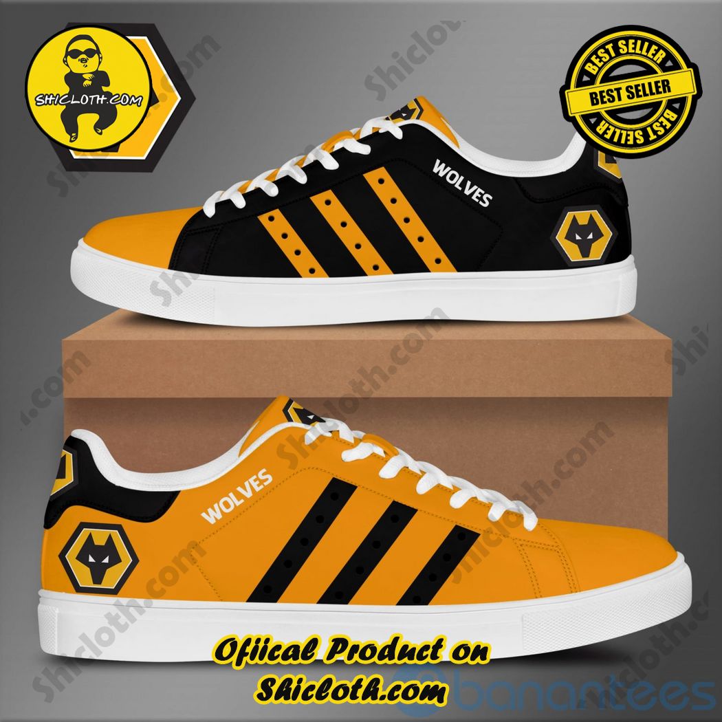 Elevate Your Look with Stan Smith Shoes from Shiclothshop 29 Wolverhampton Wanderers Black And Orange Adidas Stan Smith Low Top Shoes