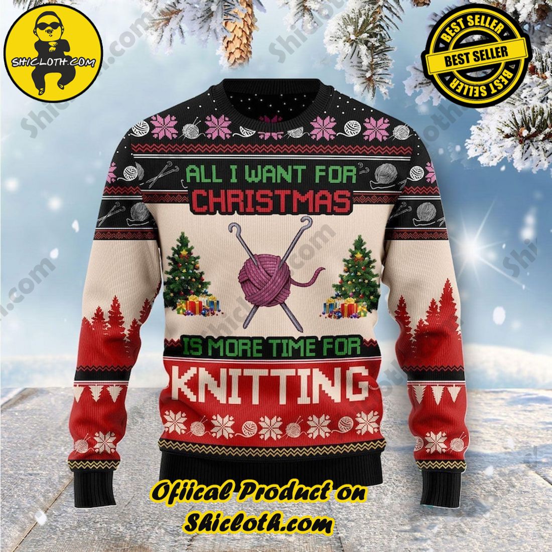 Sweater Delights from Shicloth Fashion Store: A Perfect Christmas Gift 2 All I Want For Christmas Is More Time For Knitting Ugly Christmas Sweater, All Over Print Sweatshirt, Ugly Sweater, Christmas Sweater