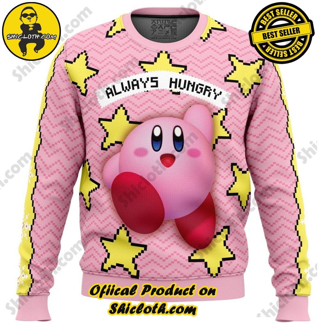 Cozy Christmas Delight: Unwrapping Shicloth's Festive Sweater Gift 4 Always Hungry Kirby Ugly Christmas Sweater, Christmas Ugly Sweater 3D All Over Print, Xmas Sweatshirt, Christmas Gifts