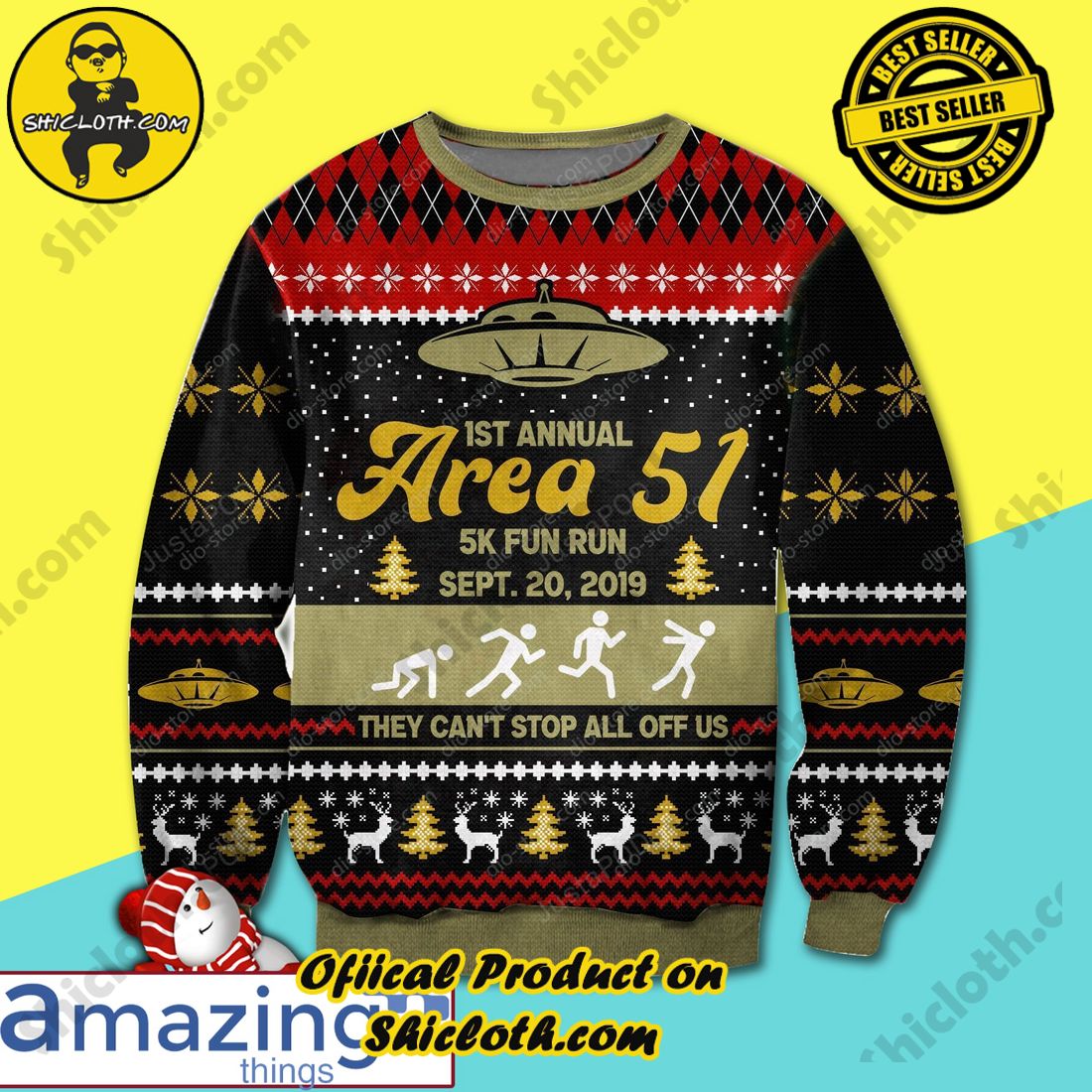 Hot Trending Sweater in Shicloth Store 4 Area 51 All Over Print Ugly Christmas Sweater