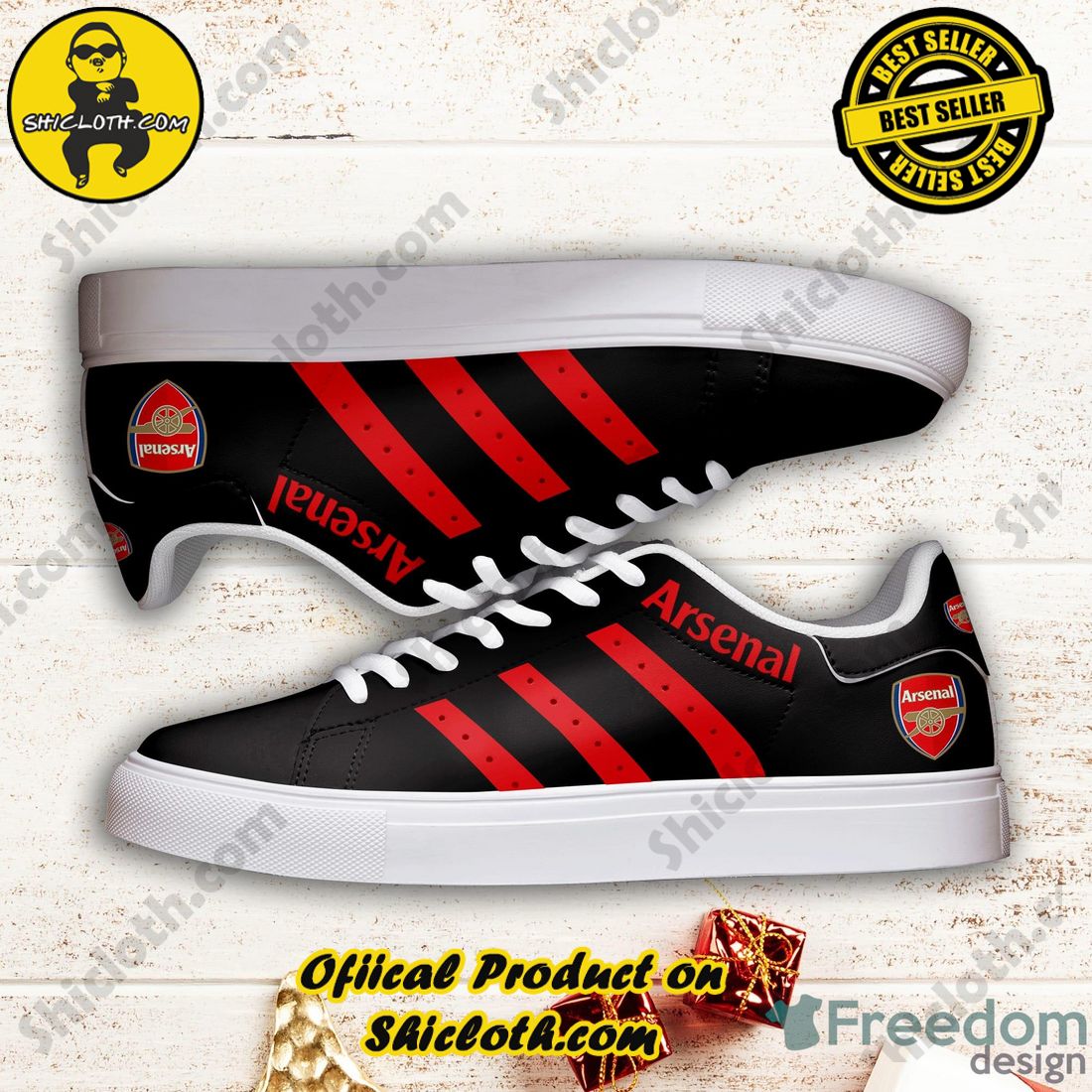 Stan Smith Shoes in Shicloth Store.Best seller !!! 1 Arsenal Stan Smith Low Top Skate Shoes