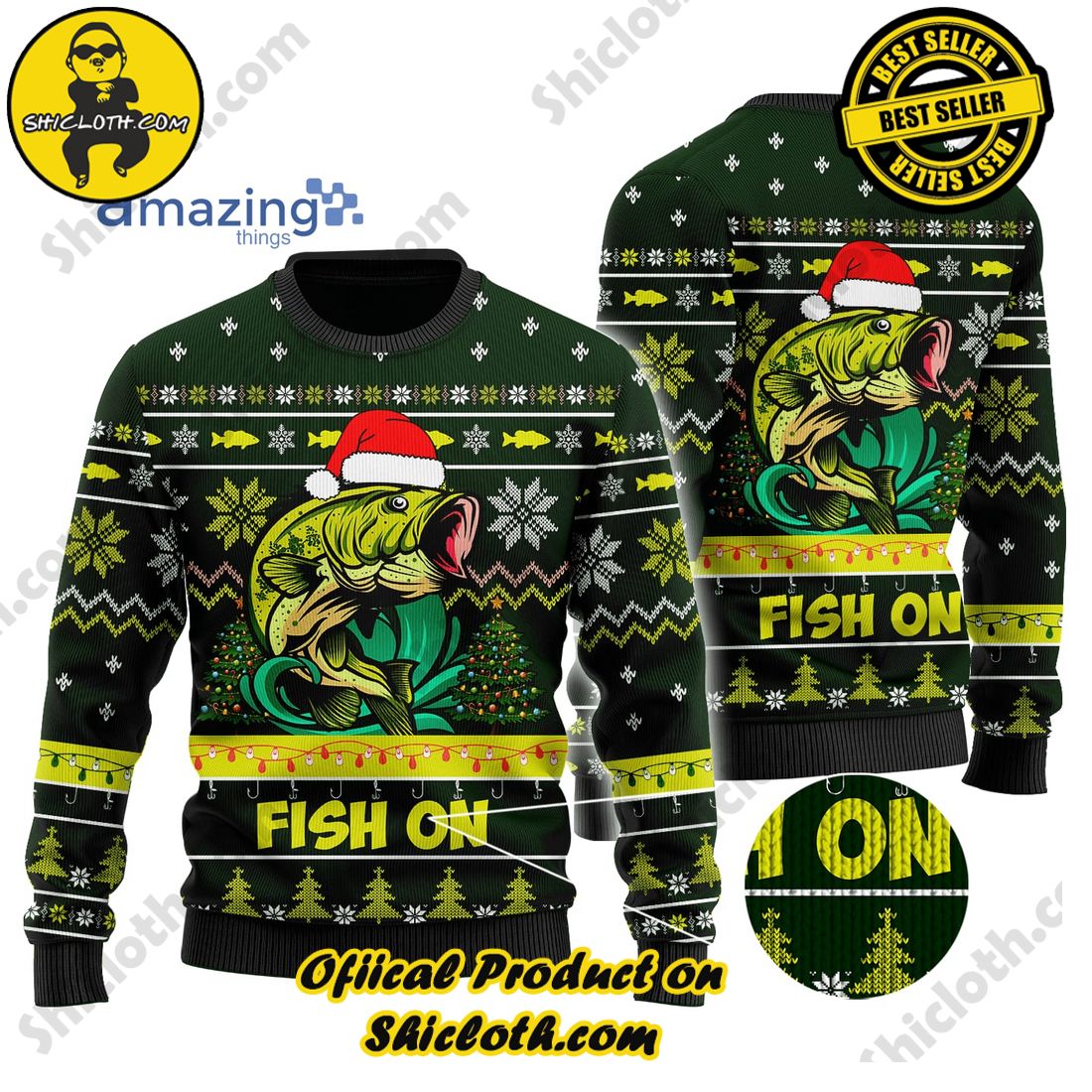Stay Cozy and Stylish this Winter with Shiclothshop's Latest Sweater Collection 2 Bass Fishing Christmas Knitting Pattern Christmas Ugly Sweater