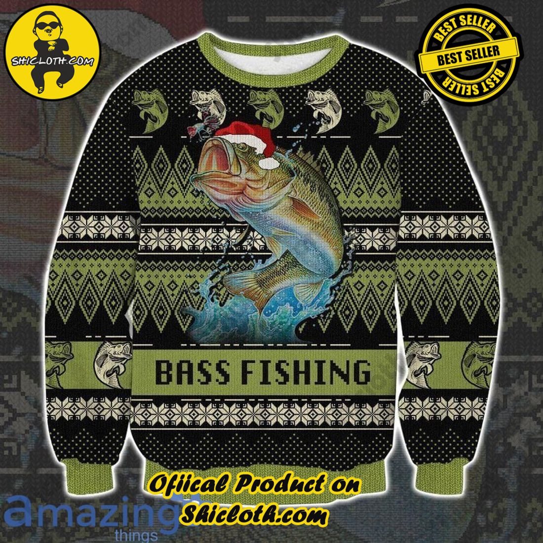 Stay Cozy and Stylish: Explore the Sweater Collection from Shiclothshop 3 Bass Fishing Christmas Knitting Pattern Christmas Ugly Sweater