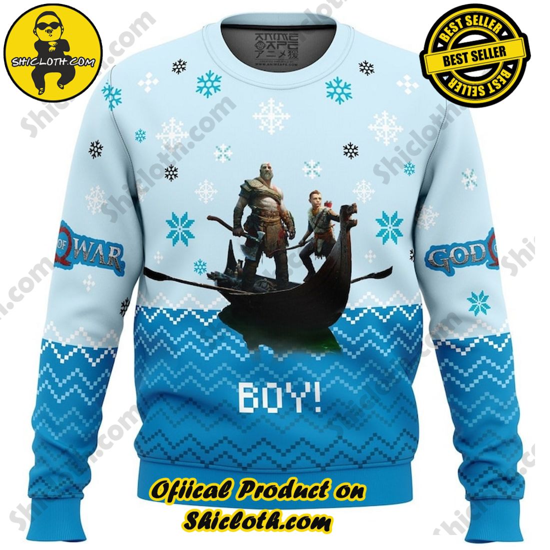 A Stylish Gift for Christmas: Shicloth Fashion Store's Incredible Sweater 5 Boy! God of War Ugly Christmas Sweater, Christmas Ugly Sweater 3D All Over Print, Xmas Sweatshirt, Christmas Gifts
