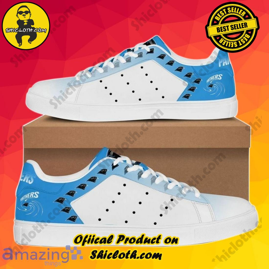Step into Style: Exploring the Stan Smith Shoes Collection at Shicloth Fashion Store 16 Carolina Panthers Stan Smith sneakers Style Gift
