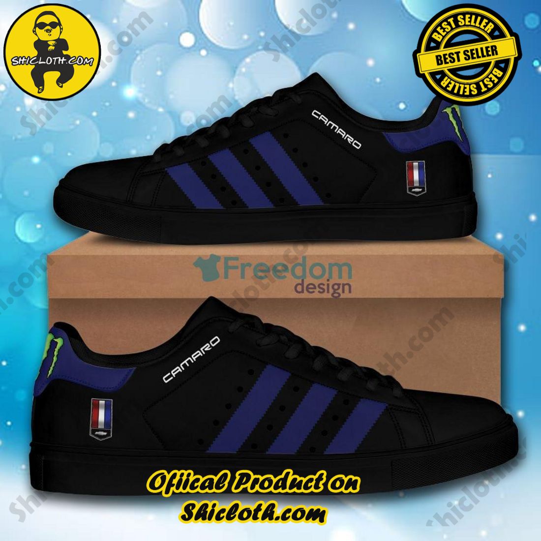 Stan Smith Shoes in Shicloth Store.Best seller !!! 2 Chevrolet Camaro Logo Car And Motorcycles Stan Smith Skate Shoes