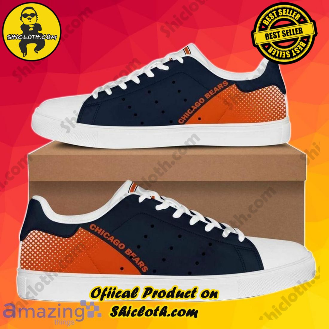 Step into Style: Exploring the Stan Smith Shoes Collection at Shicloth Fashion Store 19 Chicago Bears Stan Smith sneakers Style Gift