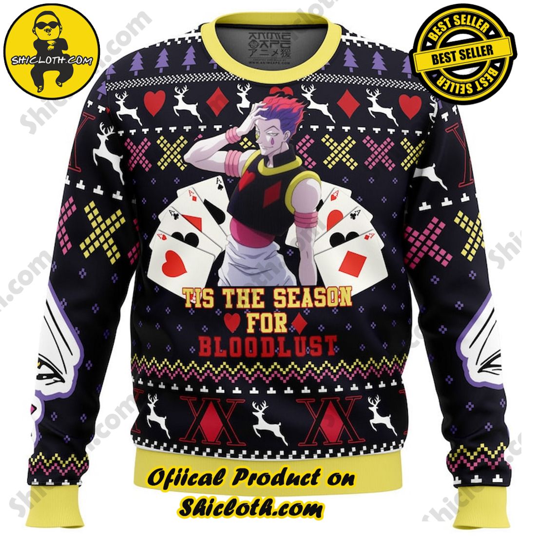 Meaningful Christmas Gift: Shiclothshop's Sentimental Sweater 3 Christmas Hisoka Hunter X Hunter Ugly Christmas Sweater, Christmas Ugly Sweater 3D All Over Print, Xmas Sweatshirt, Christmas Gifts