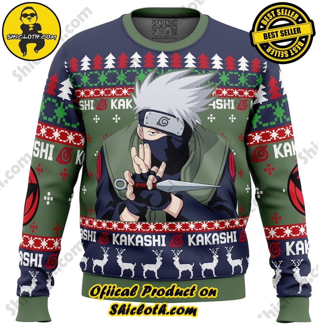 Meaningful Christmas Gift: Shiclothshop's Sentimental Sweater 5 Christmas Kakashi Hatake Naruto Christmas Sweater, Christmas Ugly Sweater 3D All Over Print, Xmas Sweatshirt, Christmas Gifts