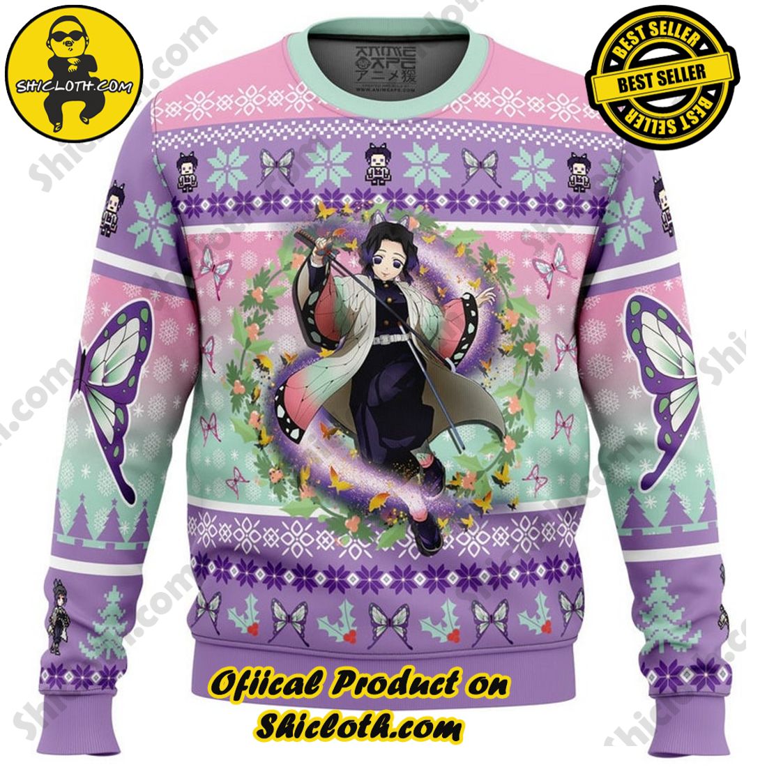 Cozy Christmas Delight: Unwrapping Shicloth's Festive Sweater Gift 10 Christmas Kochou Shinobu Demon Slayer Ugly Christmas Sweater, Christmas Ugly Sweater 3D All Over Print, Xmas Sweatshirt, Christmas Gifts