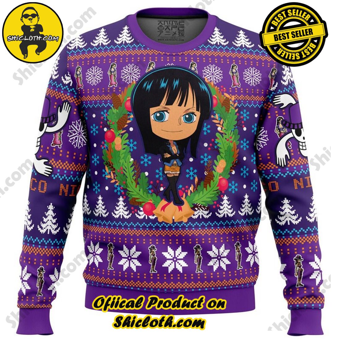 Meaningful Christmas Gift: Shiclothshop's Sentimental Sweater 6 Christmas Nico One Piece Ugly Christmas Sweater, Christmas Ugly Sweater 3D All Over Print, Xmas Sweatshirt, Christmas Gifts