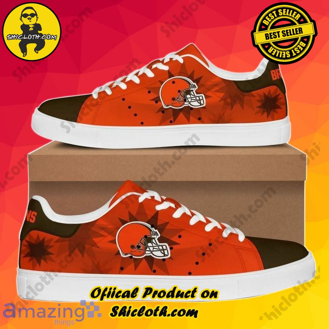Step into Style: Exploring the Stan Smith Shoes Collection at Shicloth Fashion Store 24 Cleveland Browns Stan Smith Sneakers Style Gift