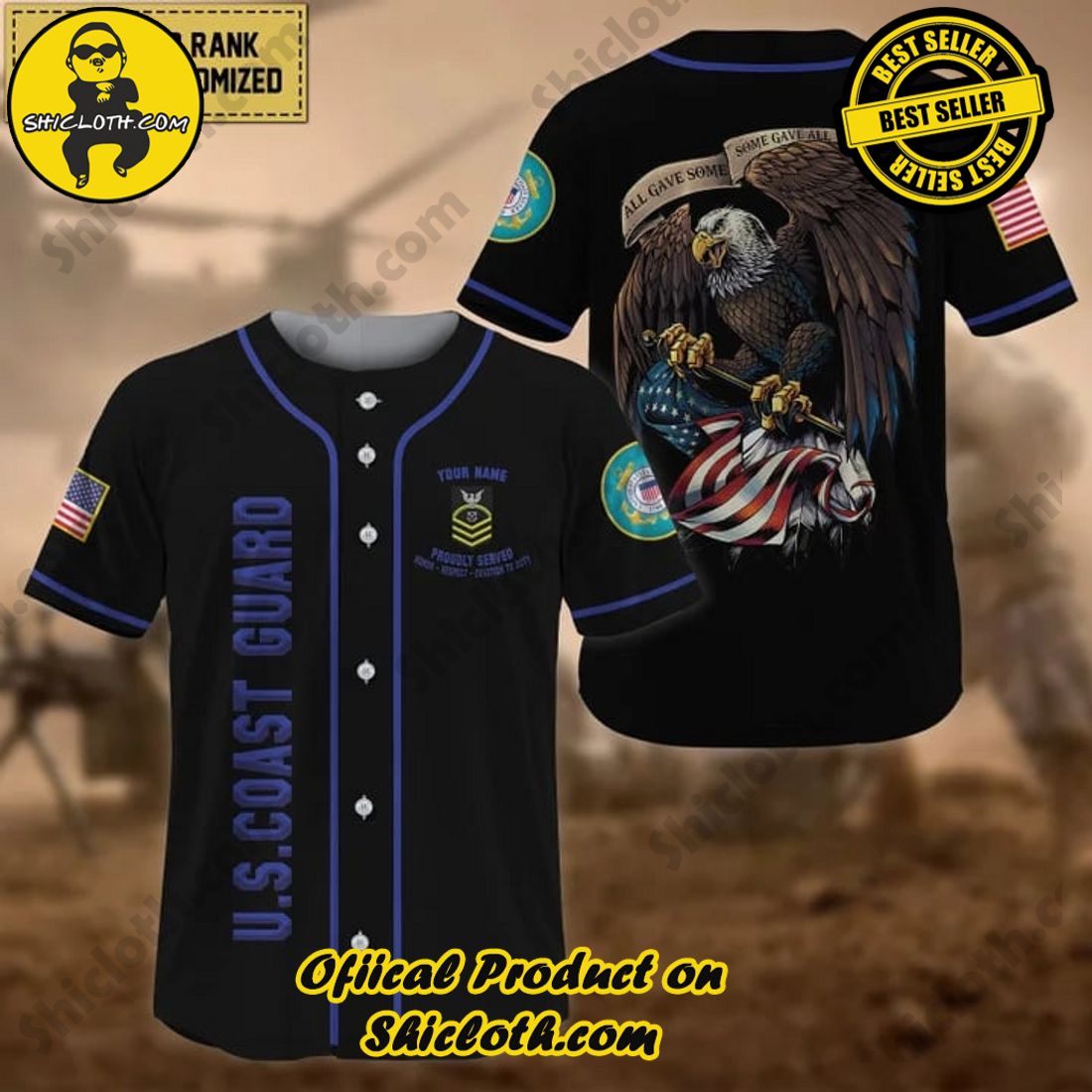 Sporty Elegance: Exploring Shicloth's Baseball Jersey Shirt Collection 4 Custom Premium Personalised All Gave Some US Veteran Baseball Jersey Shirt Style 1