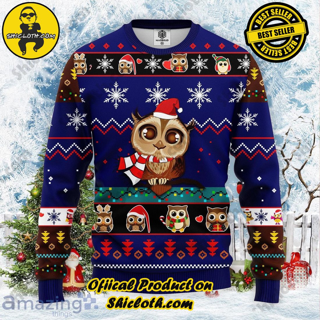 Sophisticated Comfort: Explore Our Stylish Sweater Collection at Shiclothshop 11 Cute Owl Noel Mc Ugly Christmas Sweater
