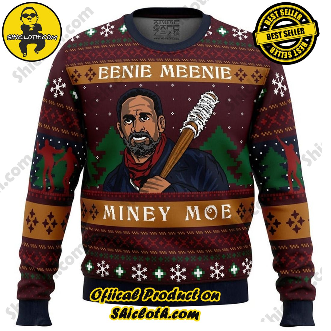 Cozy Christmas Delight: Unwrapping Shicloth's Festive Sweater Gift 15 Eenie Meenie The Walking Dead Ugly Christmas Sweater, Christmas Ugly Sweater 3D All Over Print, Xmas Sweatshirt, Christmas Gifts