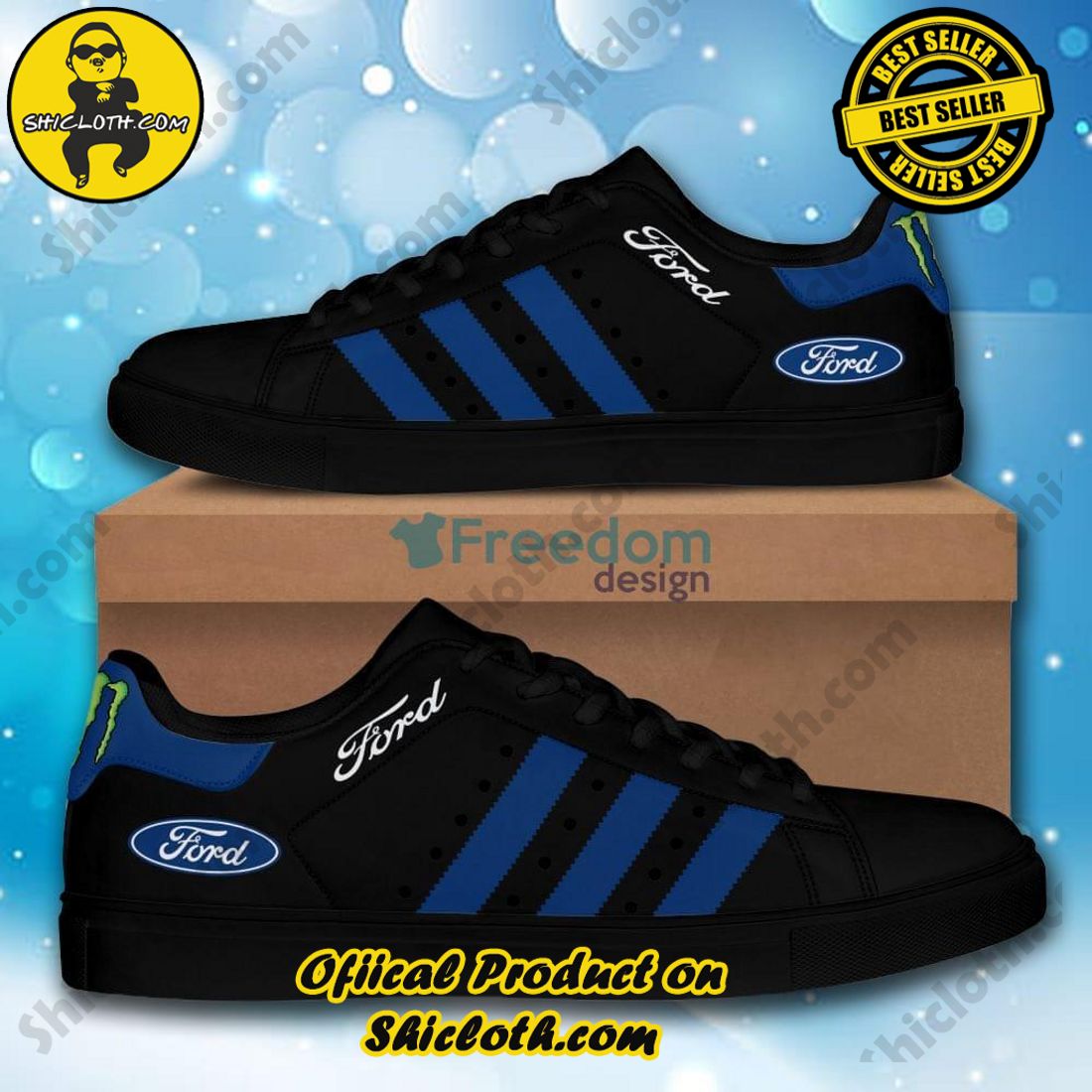 Stan Smith Shoes in Shicloth Store.Best seller !!! 4 Ford Logo Car And Motorcycles Stan Smith Skate Shoes