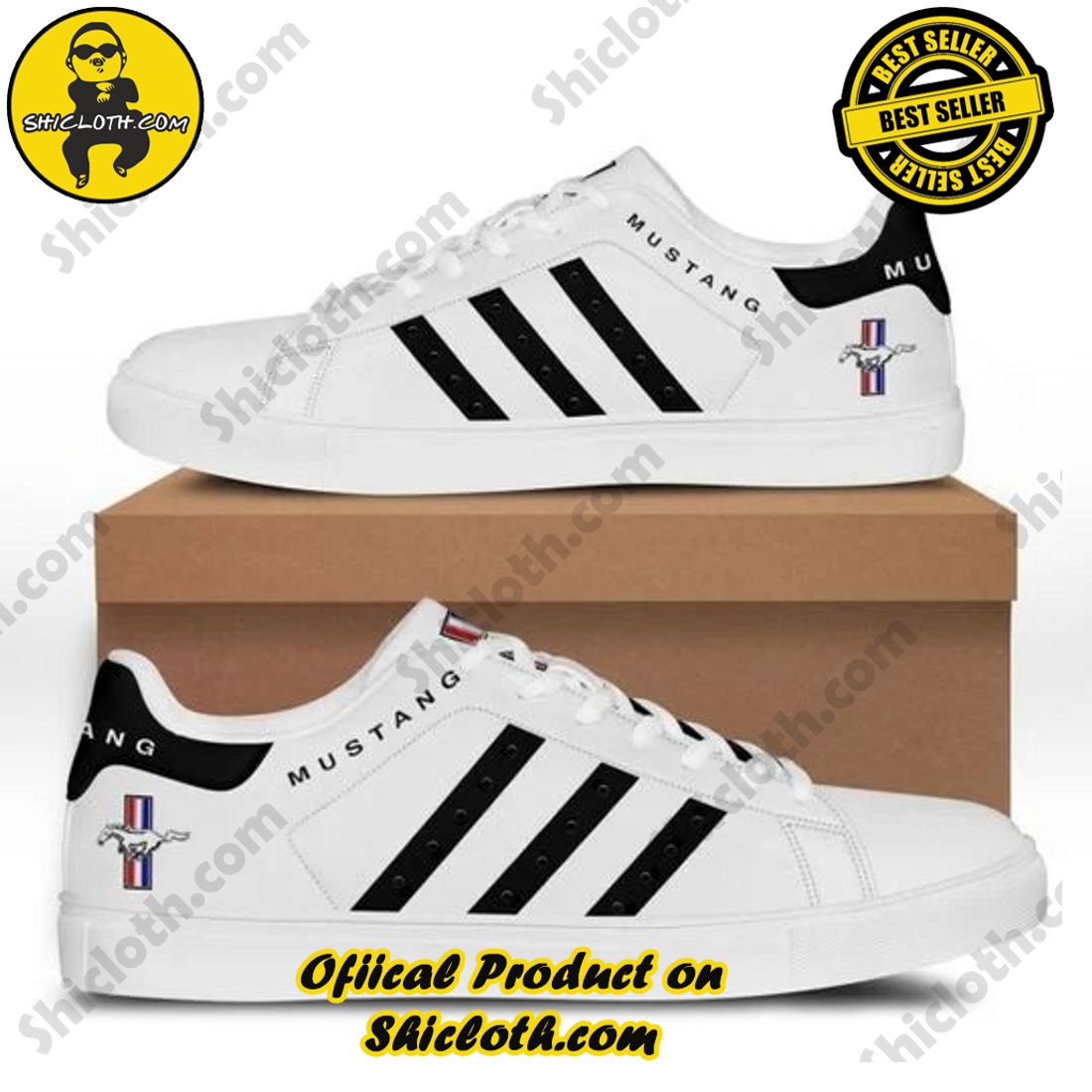 Stepping Up Your Game: Stan Smith Shoe Collection for Sports Enthusiasts by Shicloth 4 Ford Mustang White Black Stripes Adidas Stan Smith Shoes
